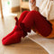 Children's Christmas and New Year plus velvet leggings red wave dot bow pantyhose padded pants